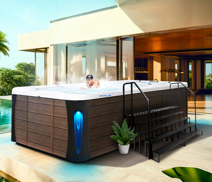 Calspas hot tub being used in a family setting - San Marcos